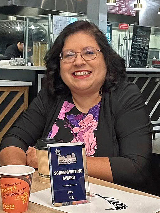 Teresa Rodriquez with Screenwriting Award